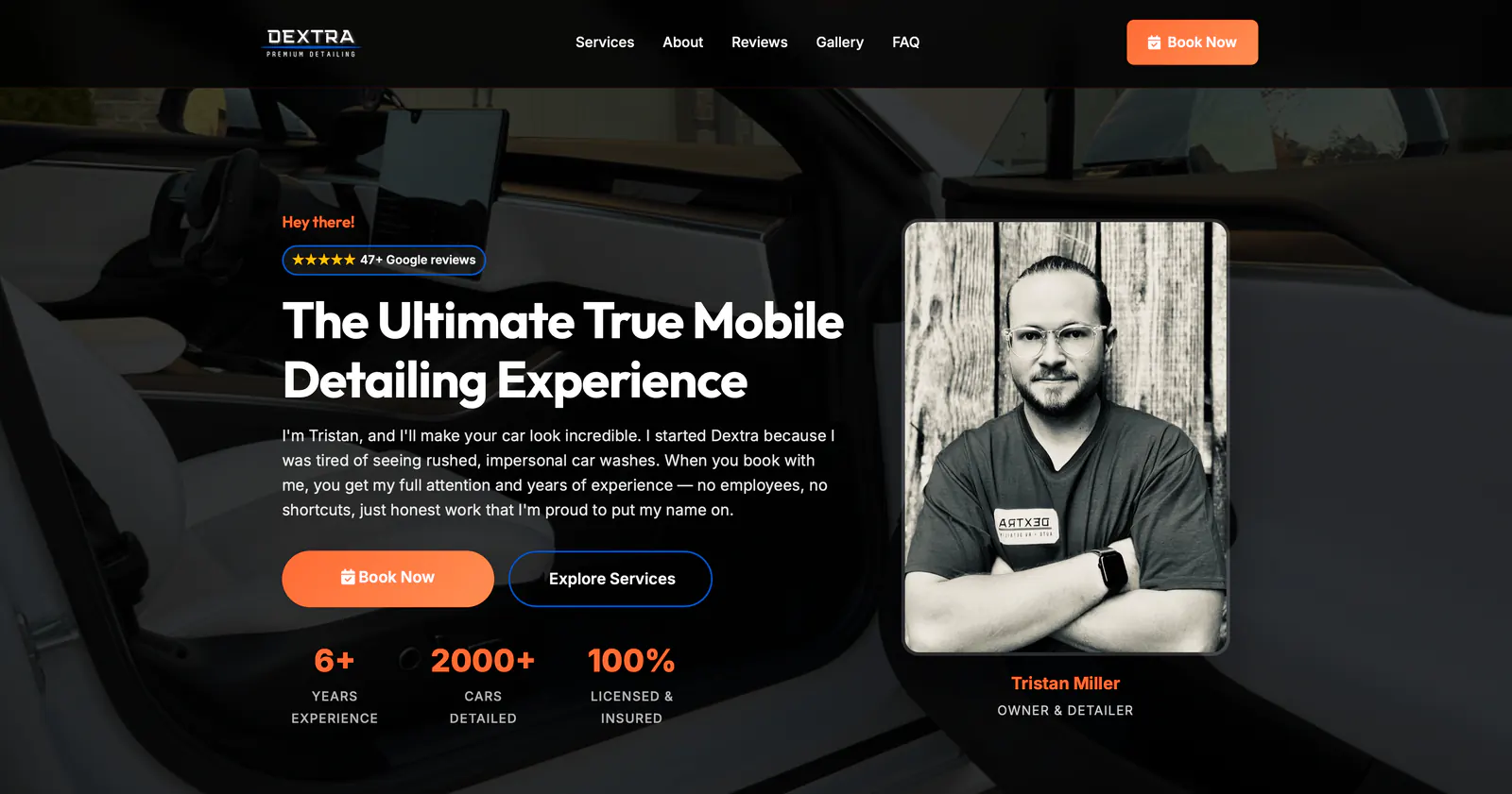 Website interface under visual review